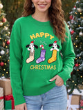 Abstract Patch Embroidery Christmas Pullover Sweater