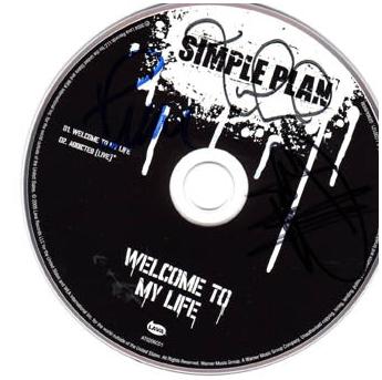 Simple Plan Signed Autographed Welcome to My Life CD