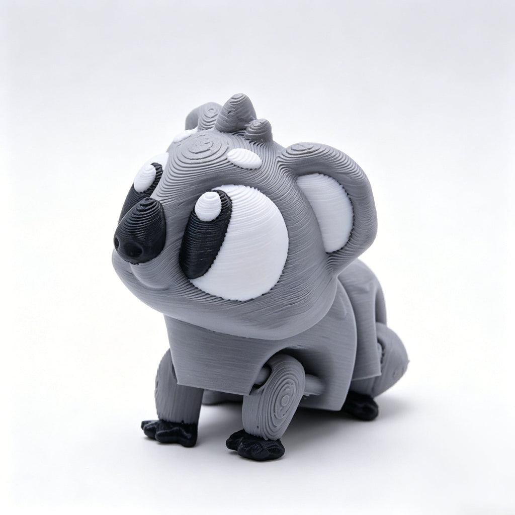 3D Printed Animal Keychain, Articulated Panda Raccoon Koala Bag Charm With Wrist Strap, Cute Portable Backpack Pendant Gift