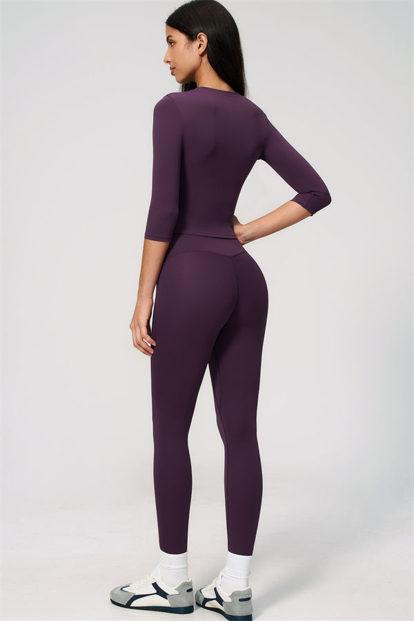 The Natalia Half-Sleeve Top Leggings 2-Piece Set