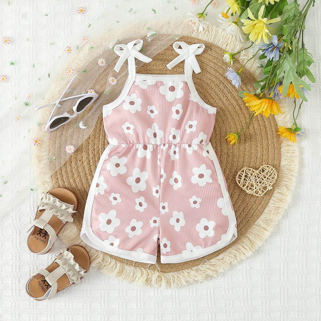 Summer New Girls' Jumpsuit Printed Sling