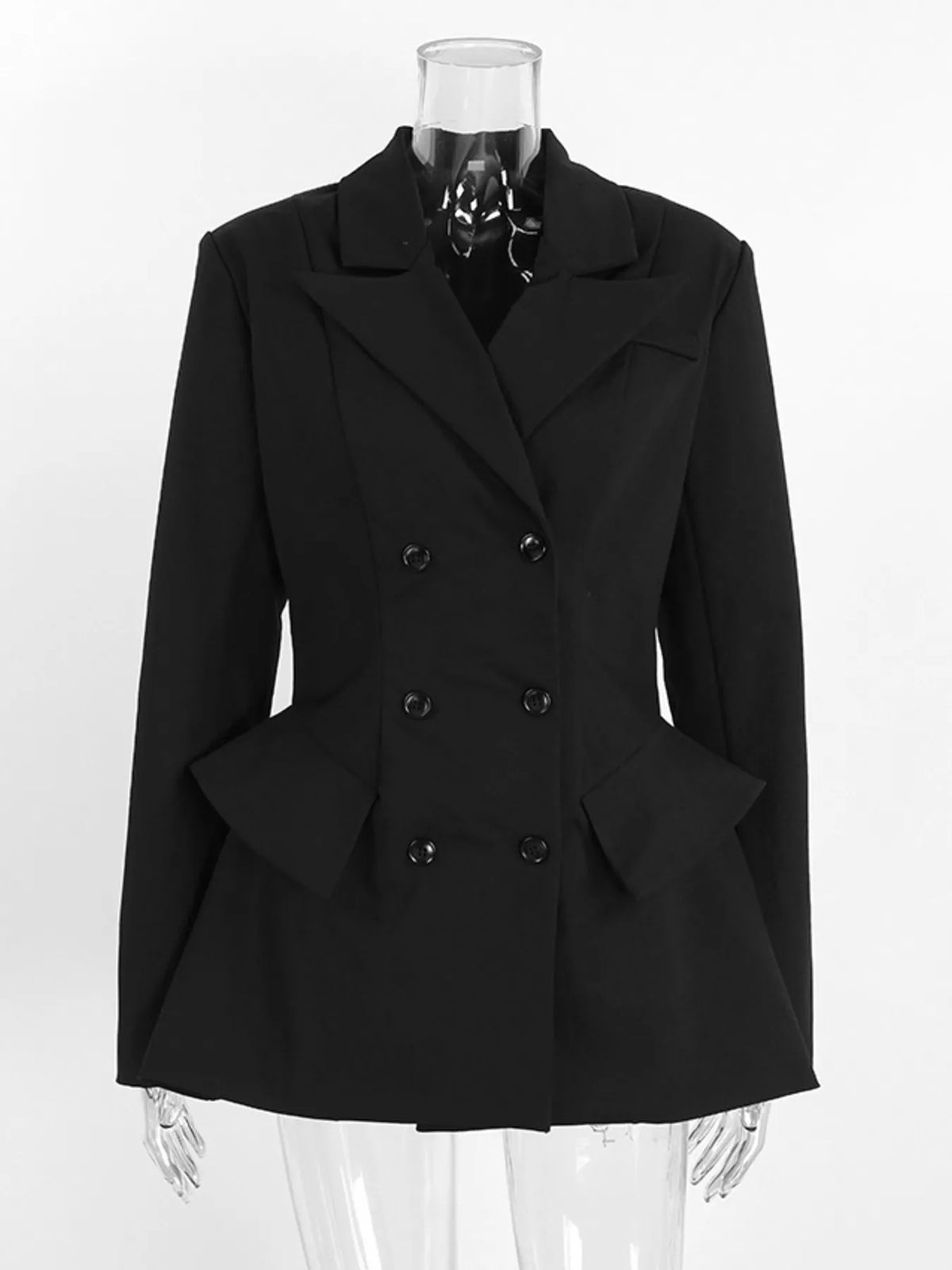 Double-Breasted Blazer with Flap Pockets