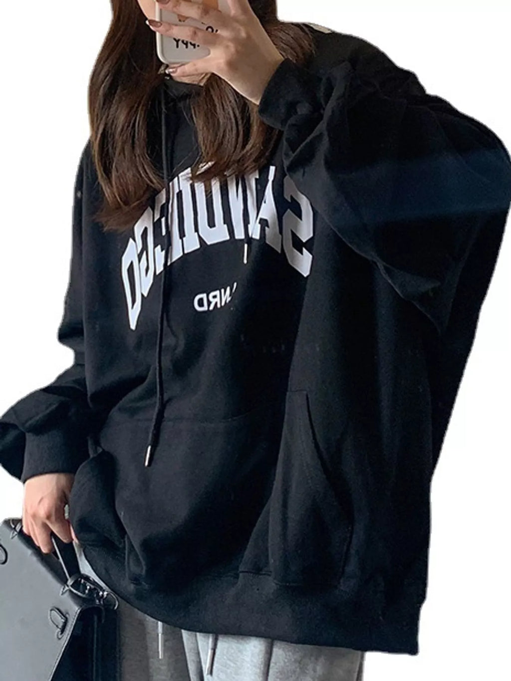 Letter Graphic Long Sleeve Hoodie