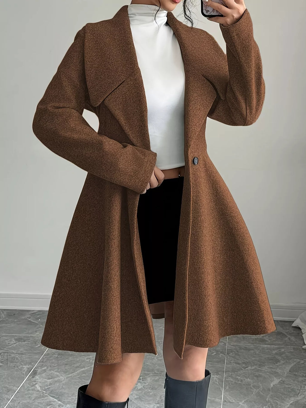 Double-Breasted Long Sleeve Outerwear