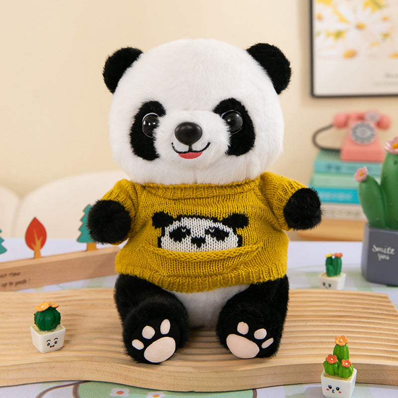 Cute Panda Plush Toy Wearing Clothes