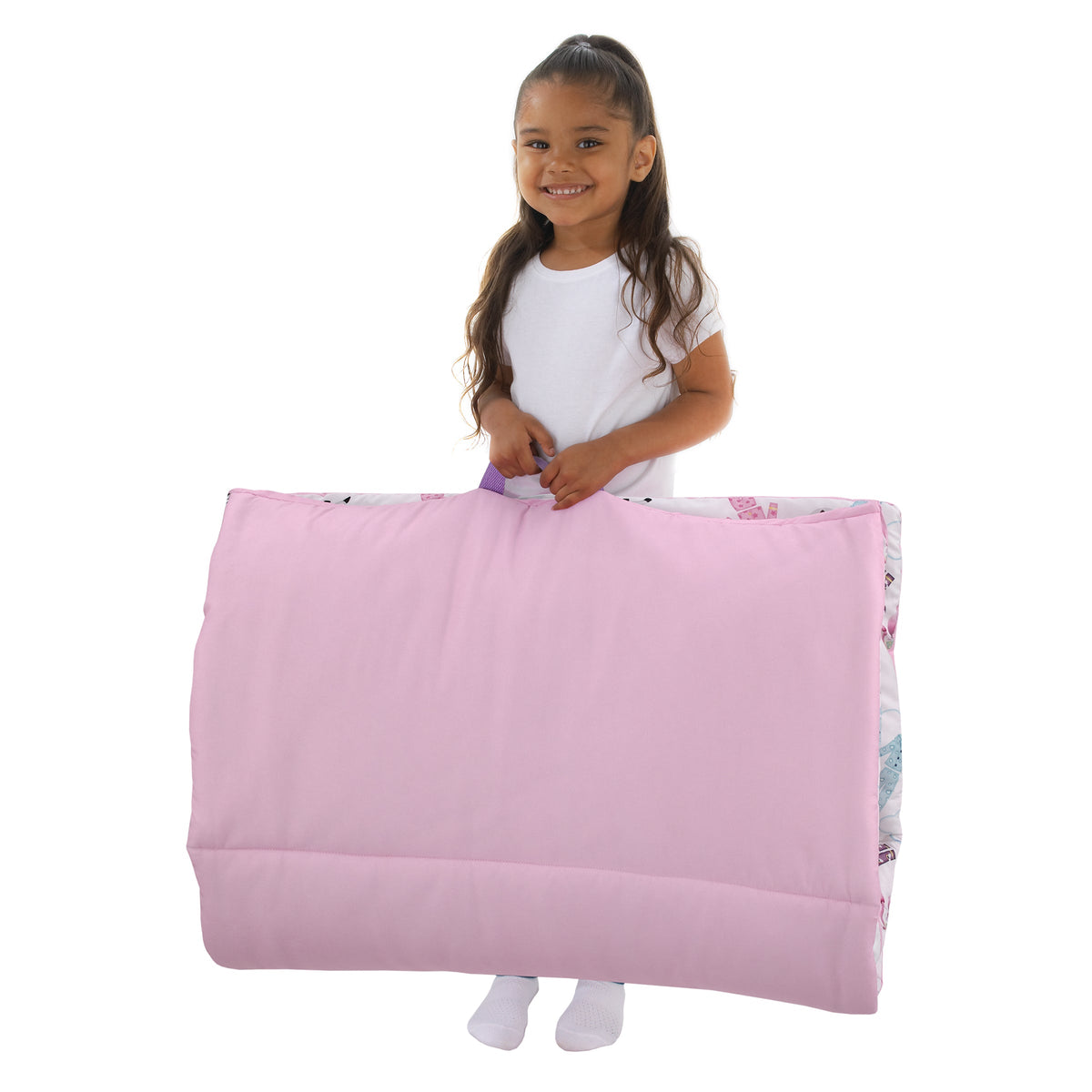 Gabby's Dollhouse Dream It Up Pink, Aqua, Purple PJ's Deluxe Easy Fold Toddler Nap Mat