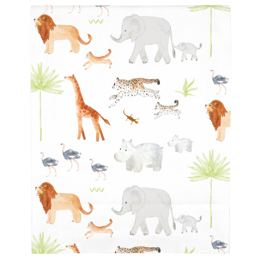 Watercolor Jungle Animals Crib Sheet - Mini Fitted Crib Sheet - Designed in The USA â€“ 24â€ x 38â€ x 5â€