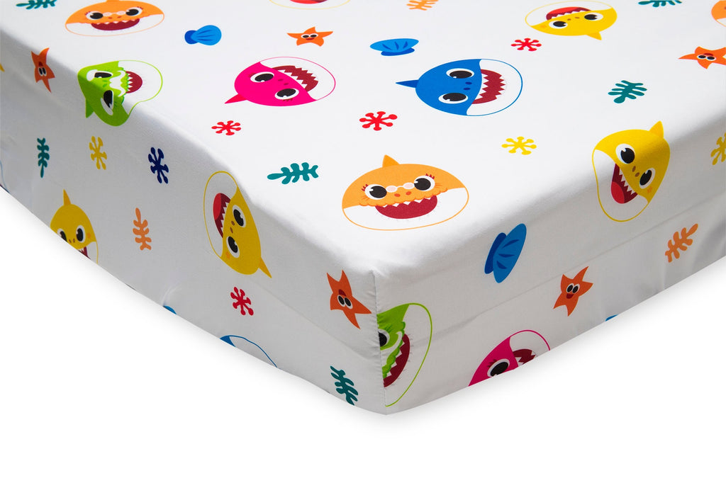 Baby Shark 2 Piece Toddler Sheet Set  - Includes Fitted Sheet and Reversible Pillowcase