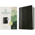 NLT Life Application Study Bible, Third Edition (Leatherlike, Black/Onyx, Indexed, Red Letter) - Imitation Leather