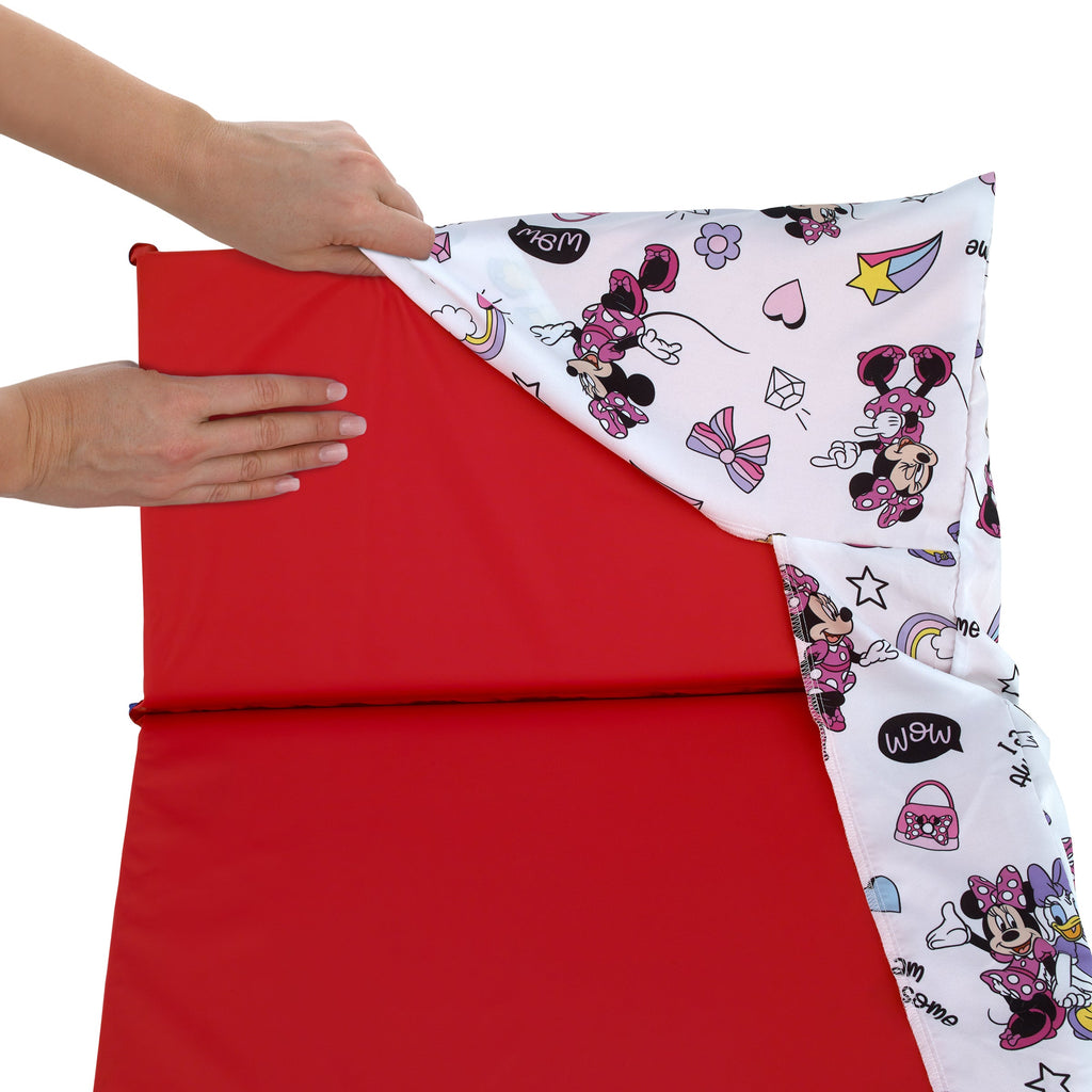 Minnie Mouse I am Awesome Lavender, Pink and White, Daisy Duck Rainbow Hearts and Stars Preschool Nap Pad Sheet