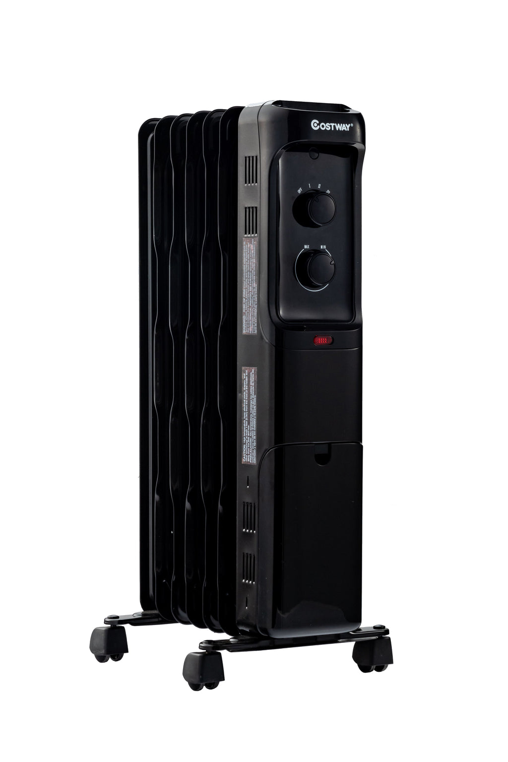 1500W Oil Filled Portable Radiator Space Heater with Adjustable Thermostat
