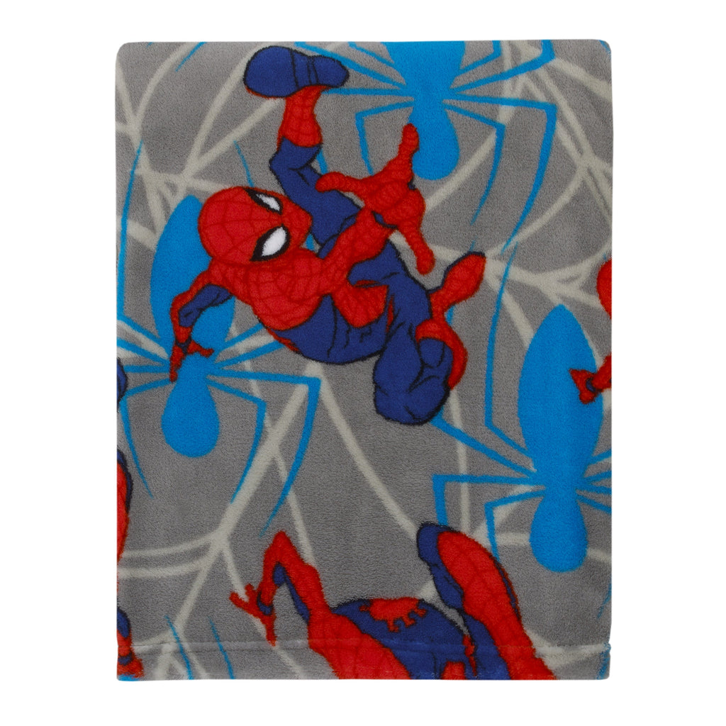 Spider-Man to the Rescue Red, Gray, and Blue Super Soft Toddler Blanket