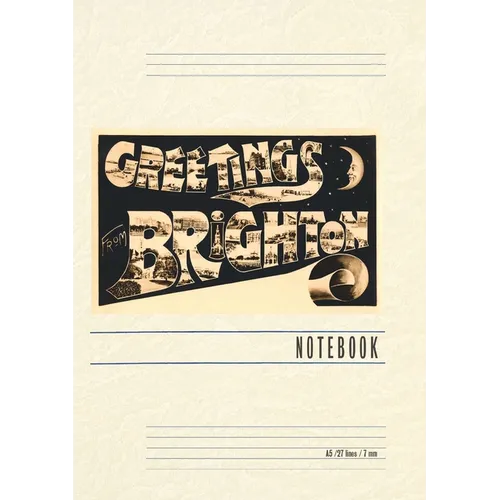 Vintage Lined Notebook Greetings from Brighton, England - Paperback