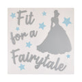 Princess "Fit For a Fairytale" White Wood, Light Blue and Metallic Silver Cinderella Wall Decor