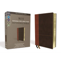 NIV, Personal Size Reference Bible, Large Print, Imitation Leather, Brown, Red Letter Edition, Comfort Print - Imitation Leather