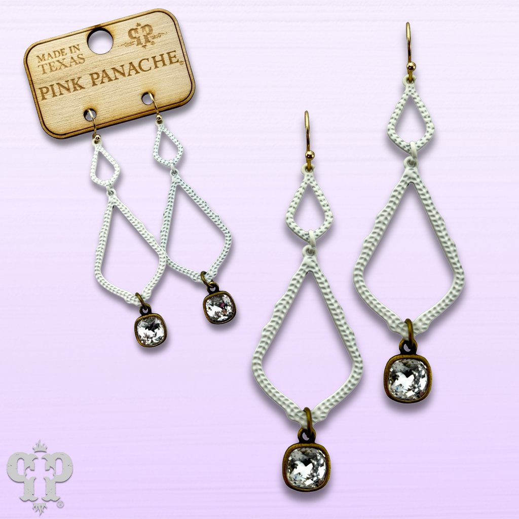 White double diamond teardrop  with crystals from Swarovski®- last call