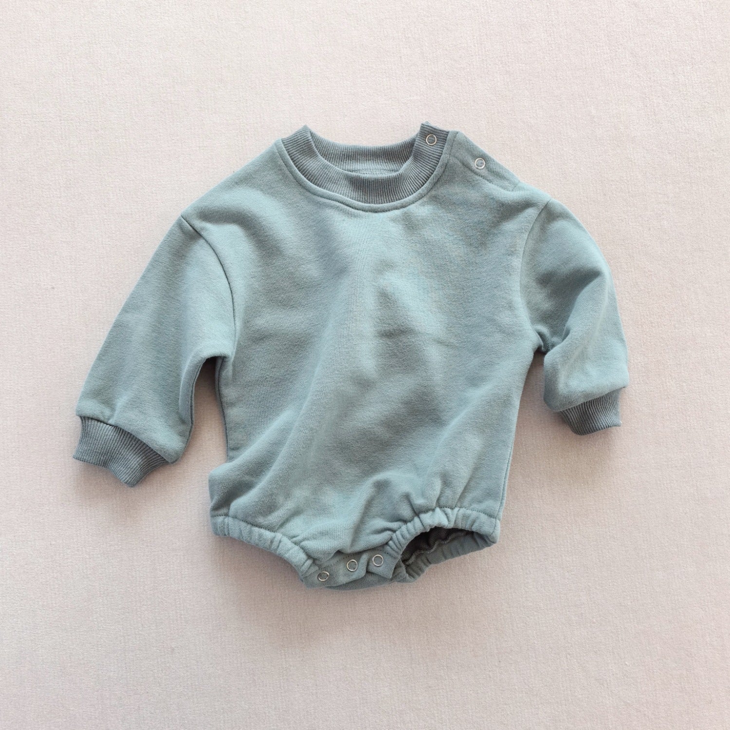 Long-sleeve Solid-color Cotton Casual Jumpsuit