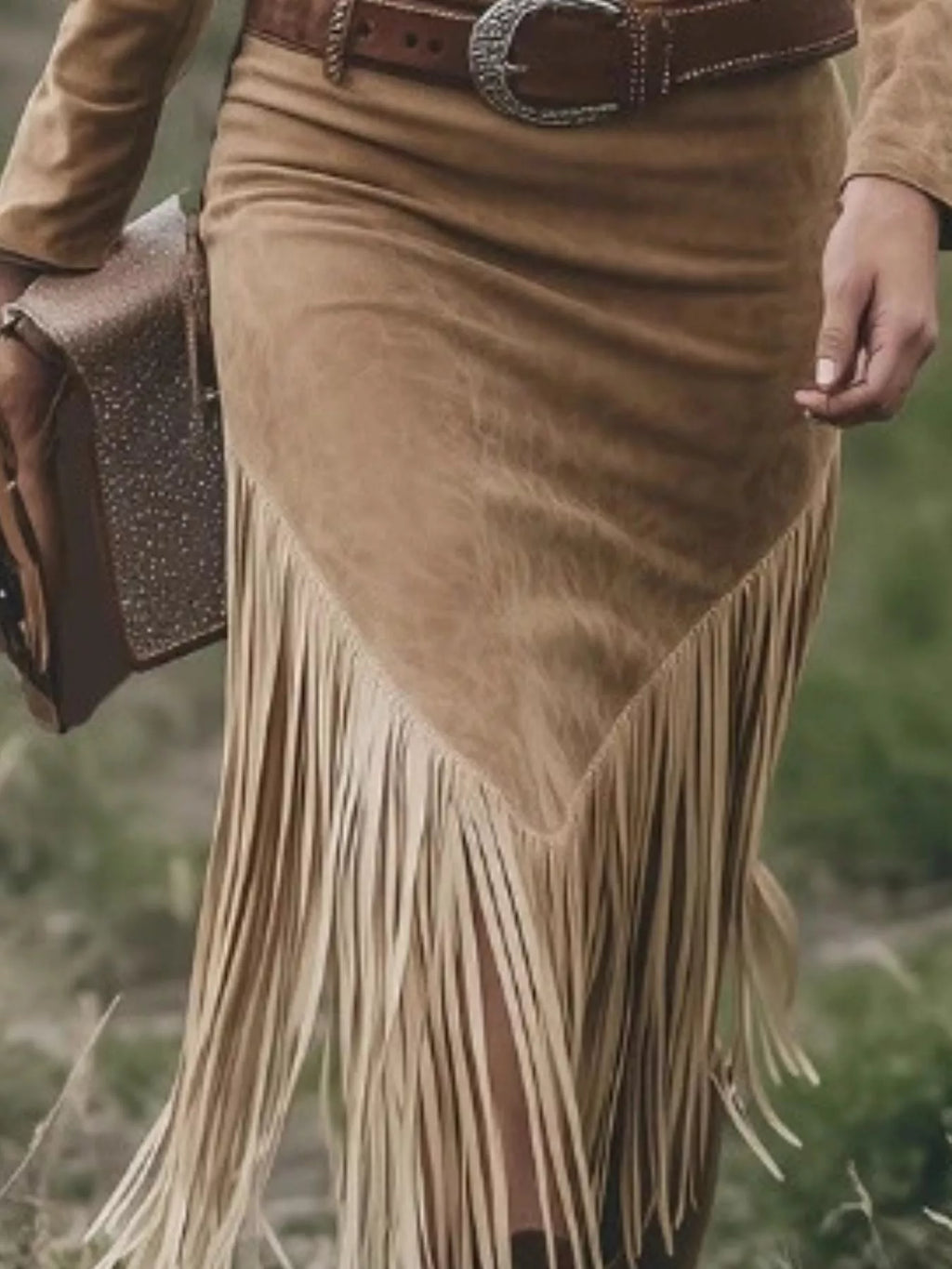 Fringed Zip-Front Bodycon Dress