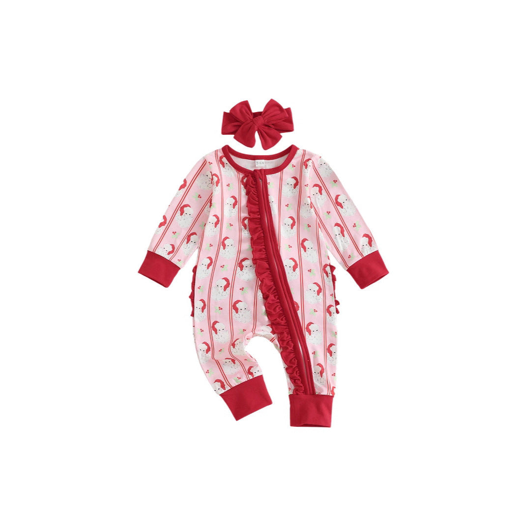 Cotton Ruffled Romper For Girls