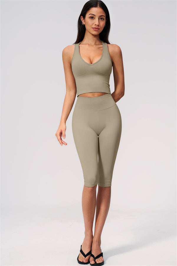 The Allure Crop Top Capri Leggings 2-Piece Set