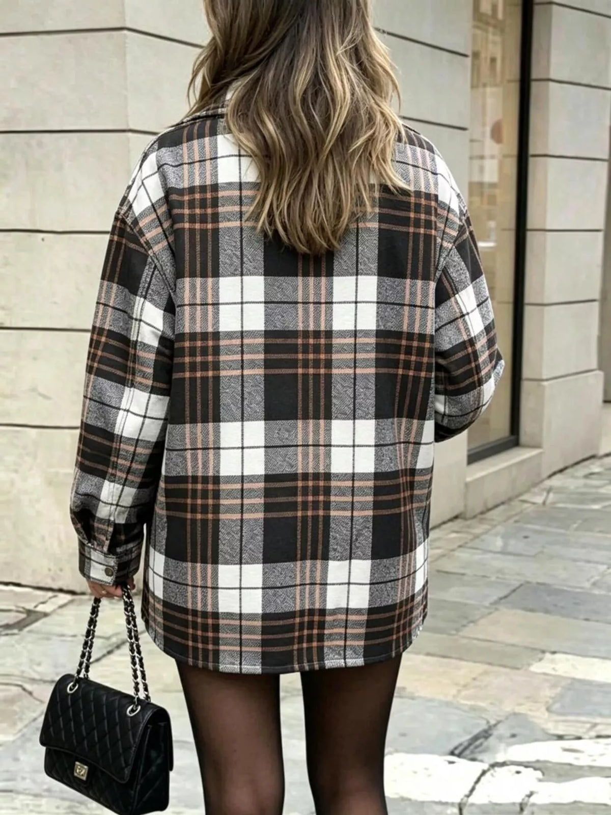 Plaid Snap Down Shacket