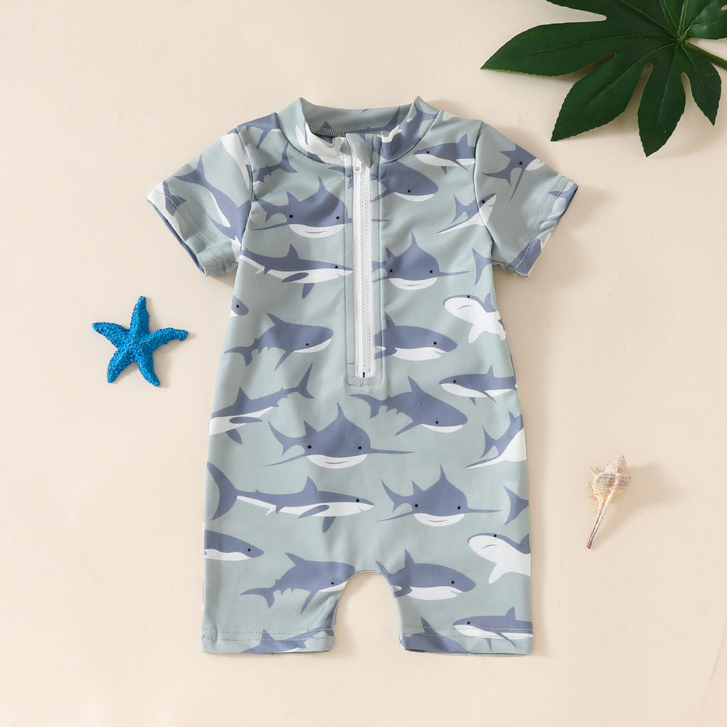 Boys' Infant Summer Swimsuit Printed Jumpsuit