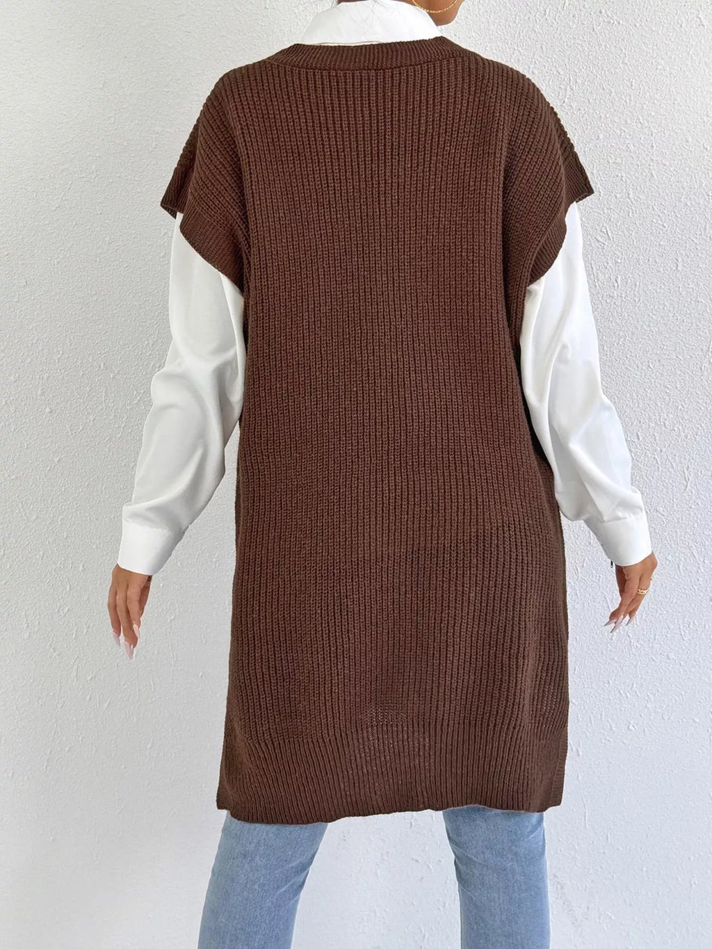 Oversized V-Neck Sweater Vest