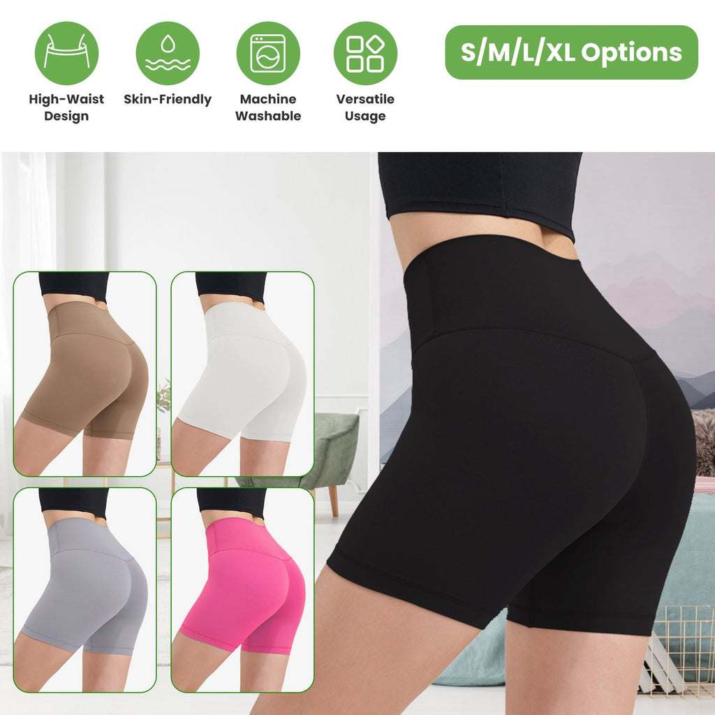 High-Waist Biker Shorts with Tummy Control for Workouts