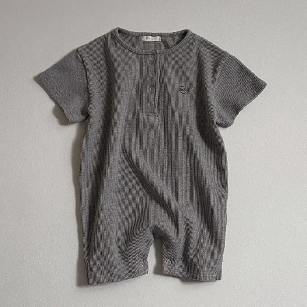 Simple Crew-neck Short-sleeve Jumpsuit For Baby Boys