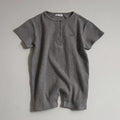 Simple Crew-neck Short-sleeve Jumpsuit For Baby Boys