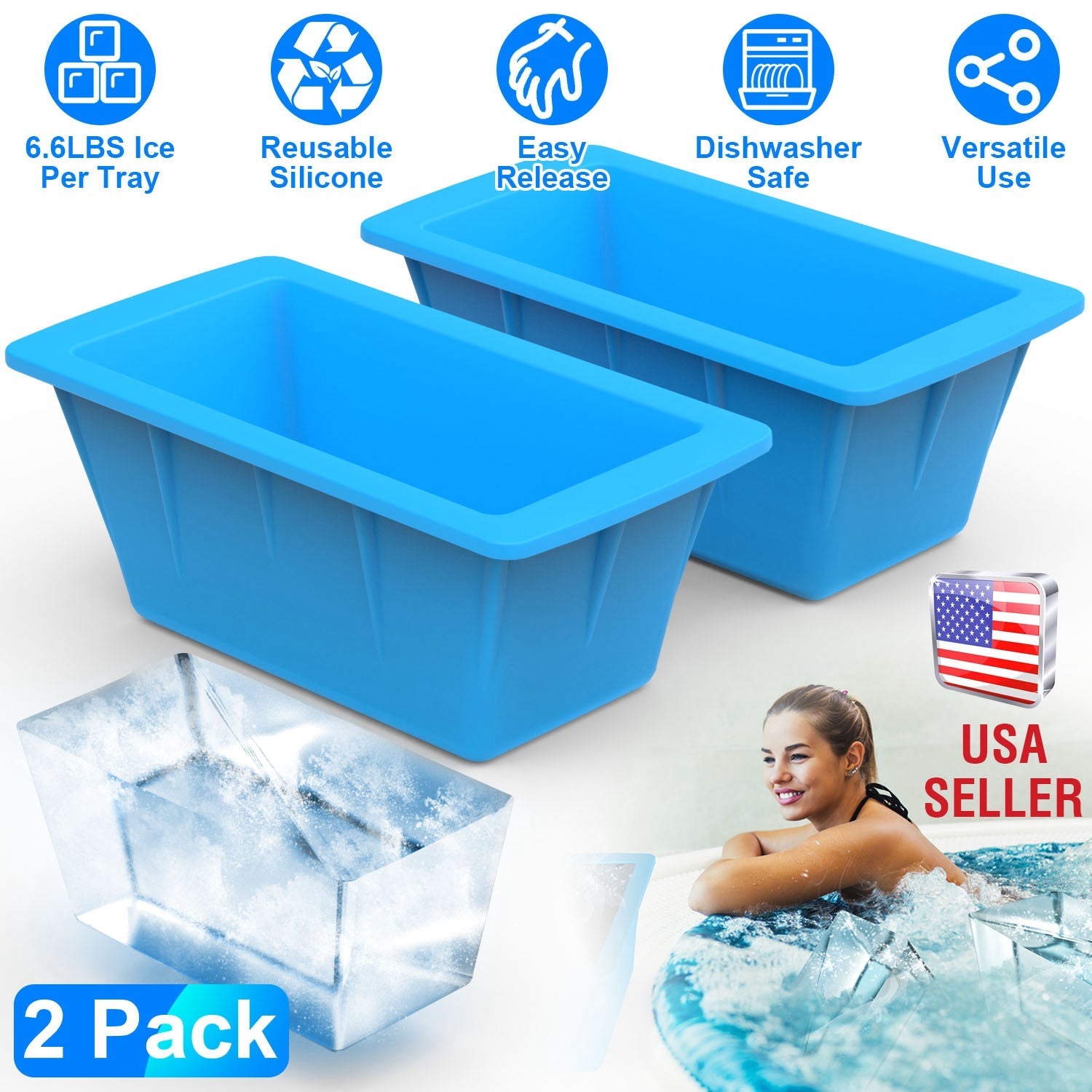 Silicone Freezer Molds for Large Ice Cubes and DIY Decor