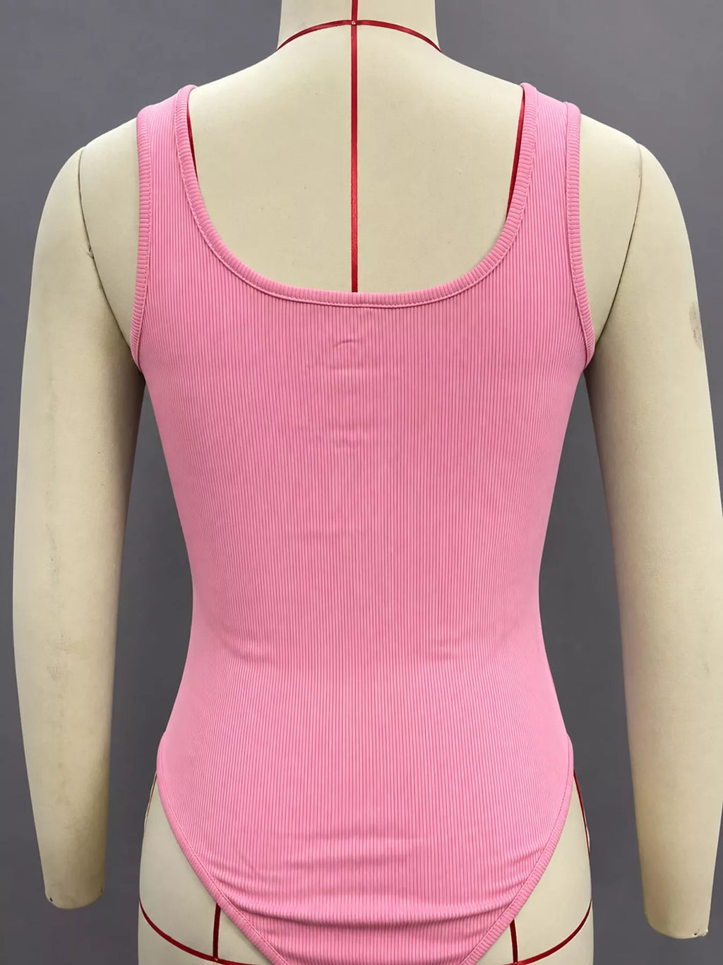 Full Size Ribbed Knit Sleeveless Scoop Neck Bodysuit Plus Size