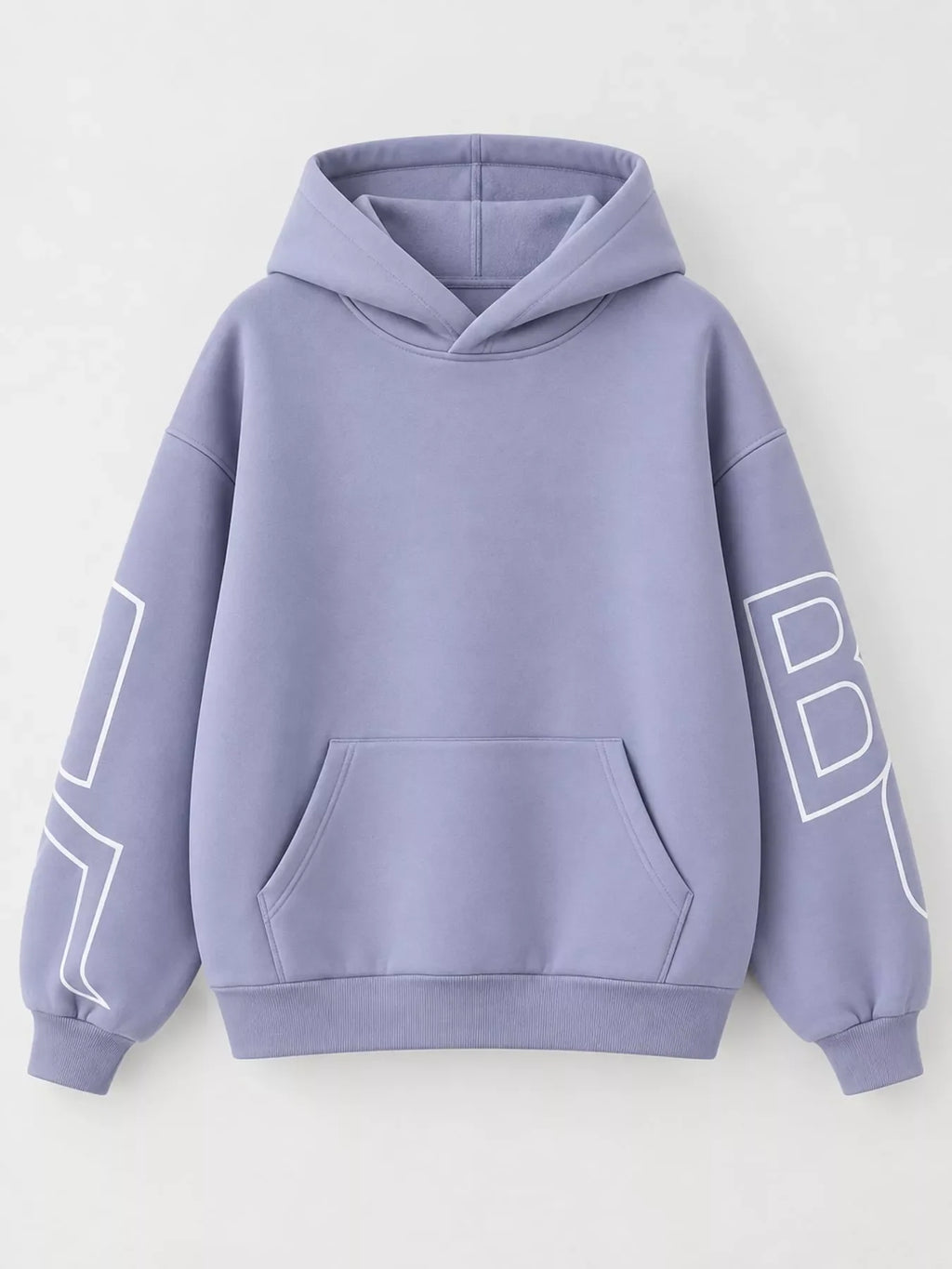 Letter Back Hoodie with Kangaroo Pocket