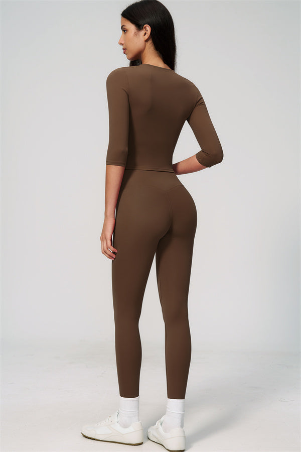 The Natalia Half-Sleeve Top Leggings 2-Piece Set