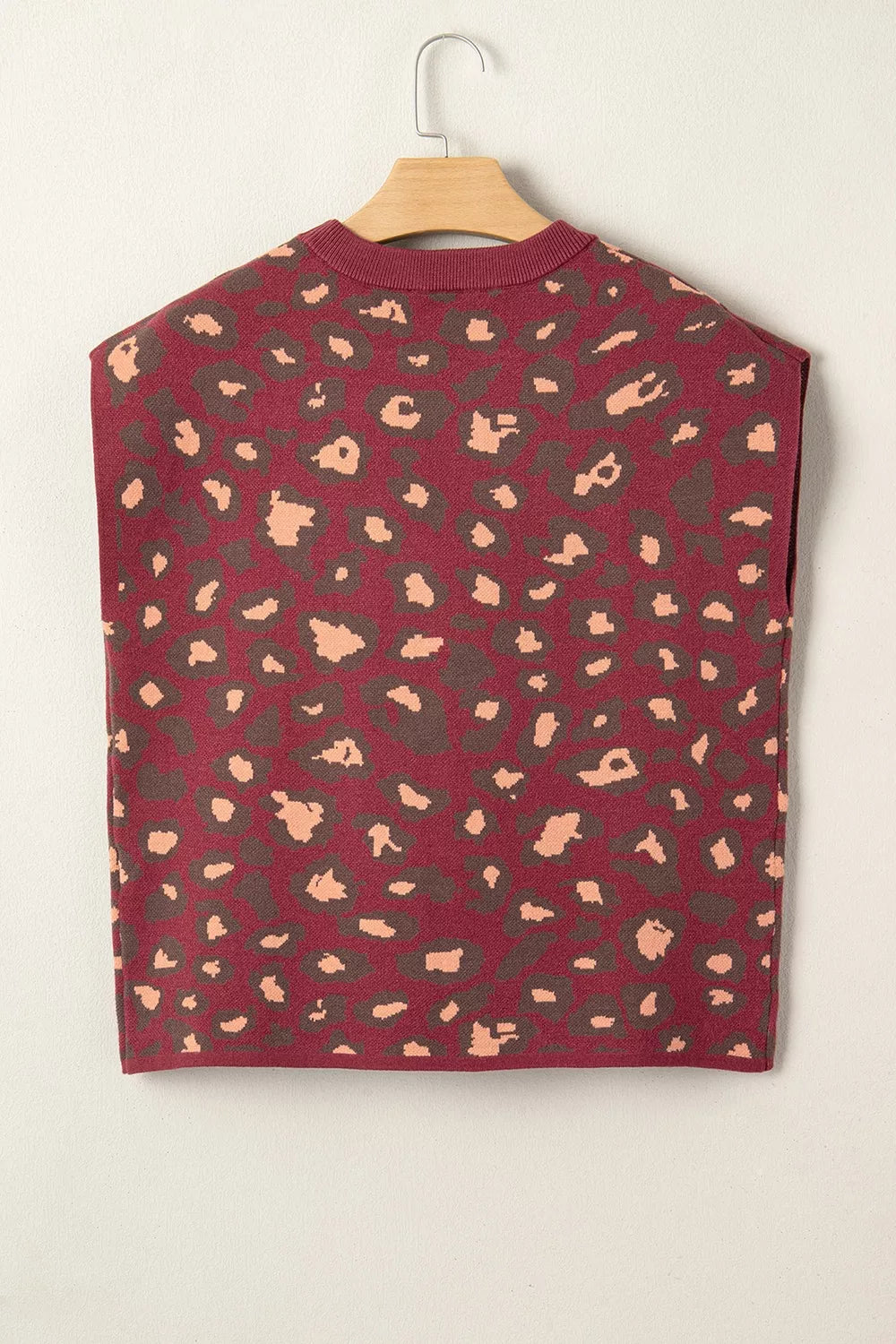 Leopard Print Cap Sleeve Knit Top