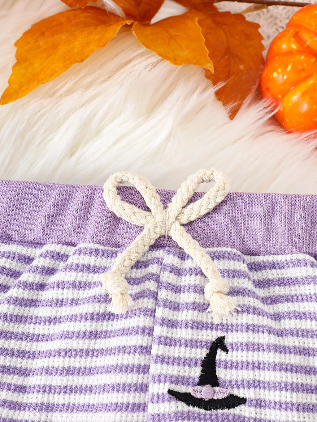 Children's Halloween Pumpkin Striped Long Sleeve Pajama Set