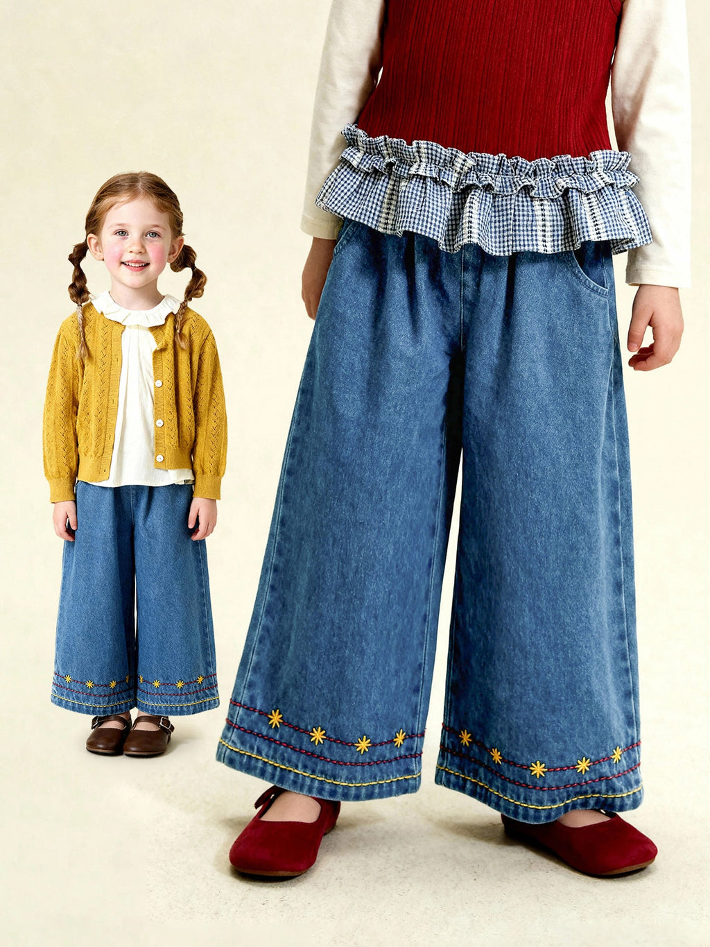 Everyday Versatile Straight-leg Wide-leg Pants For Children