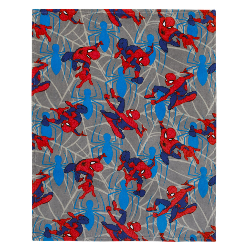Spider-Man to the Rescue Red, Gray, and Blue Super Soft Toddler Blanket