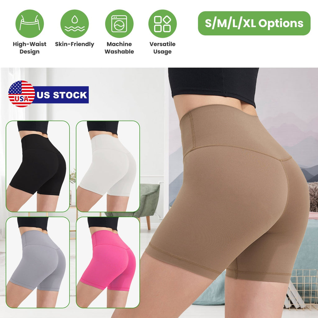 High-Waist Biker Shorts with Tummy Control for Workouts
