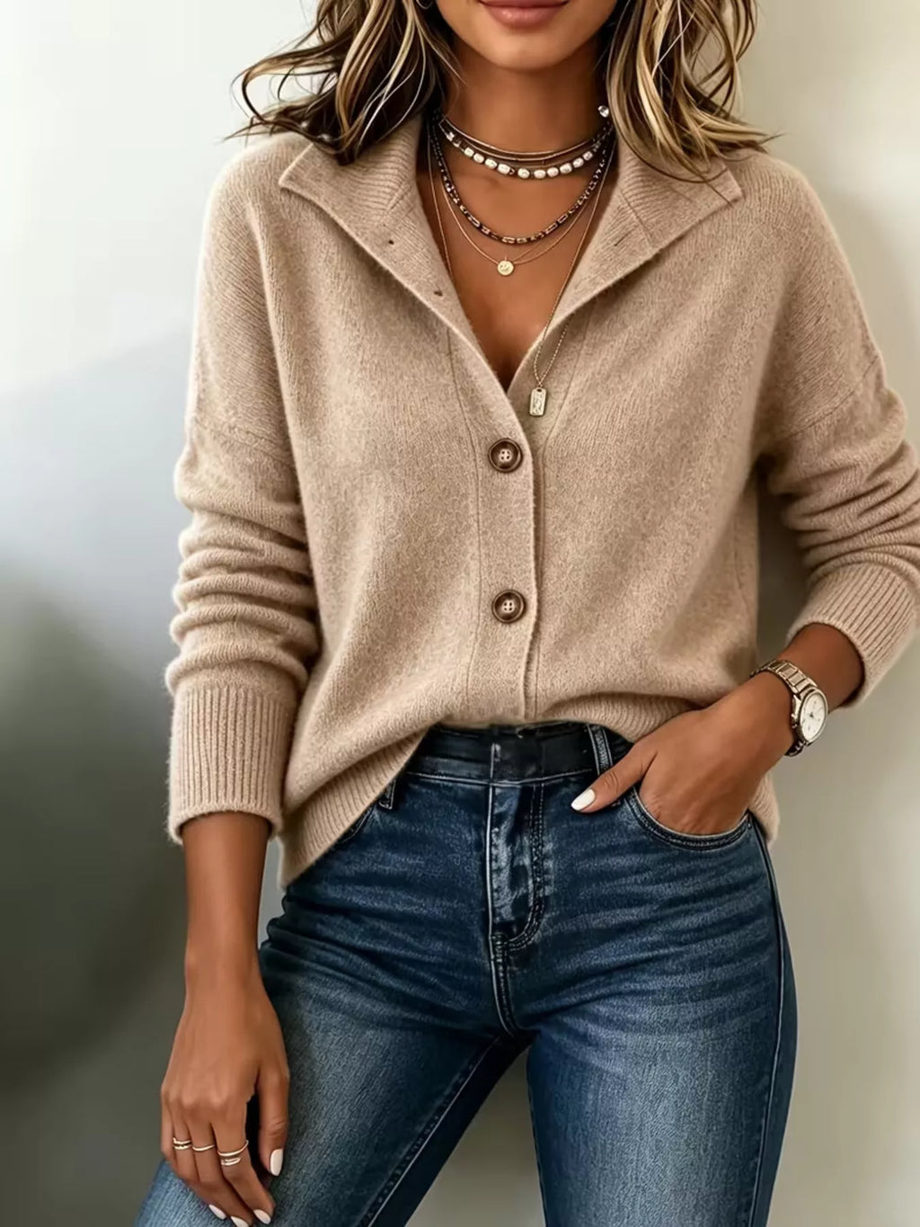 Button-Down Knit Cardigan