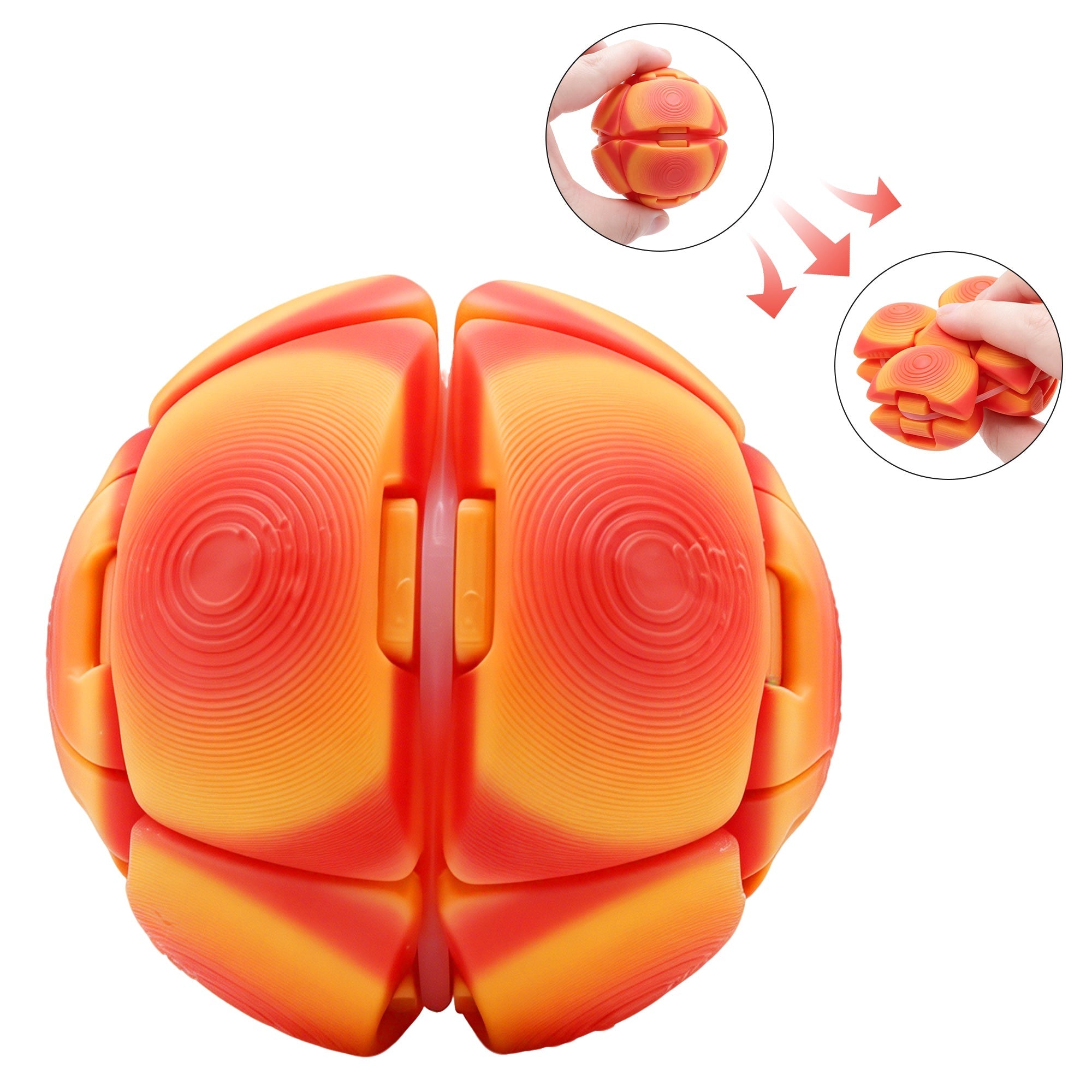 3D Printed Stress Relief Ball, Press And Rotate Transforming Fidget Ball, Sensory Desk Stress Relief Toy For Teens And Adults