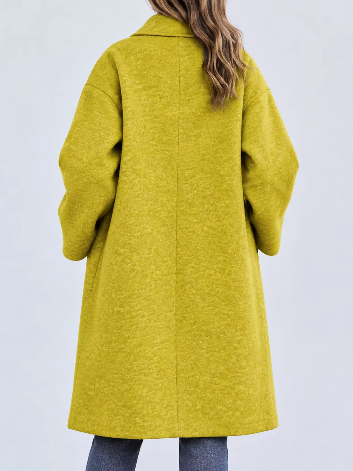 Full Size Lapel Collar One Button Coat Plus Size