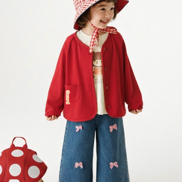 Childrens Double-sided Cloud-soft Cotton Soft And Breathable Knitted Coat Trendy