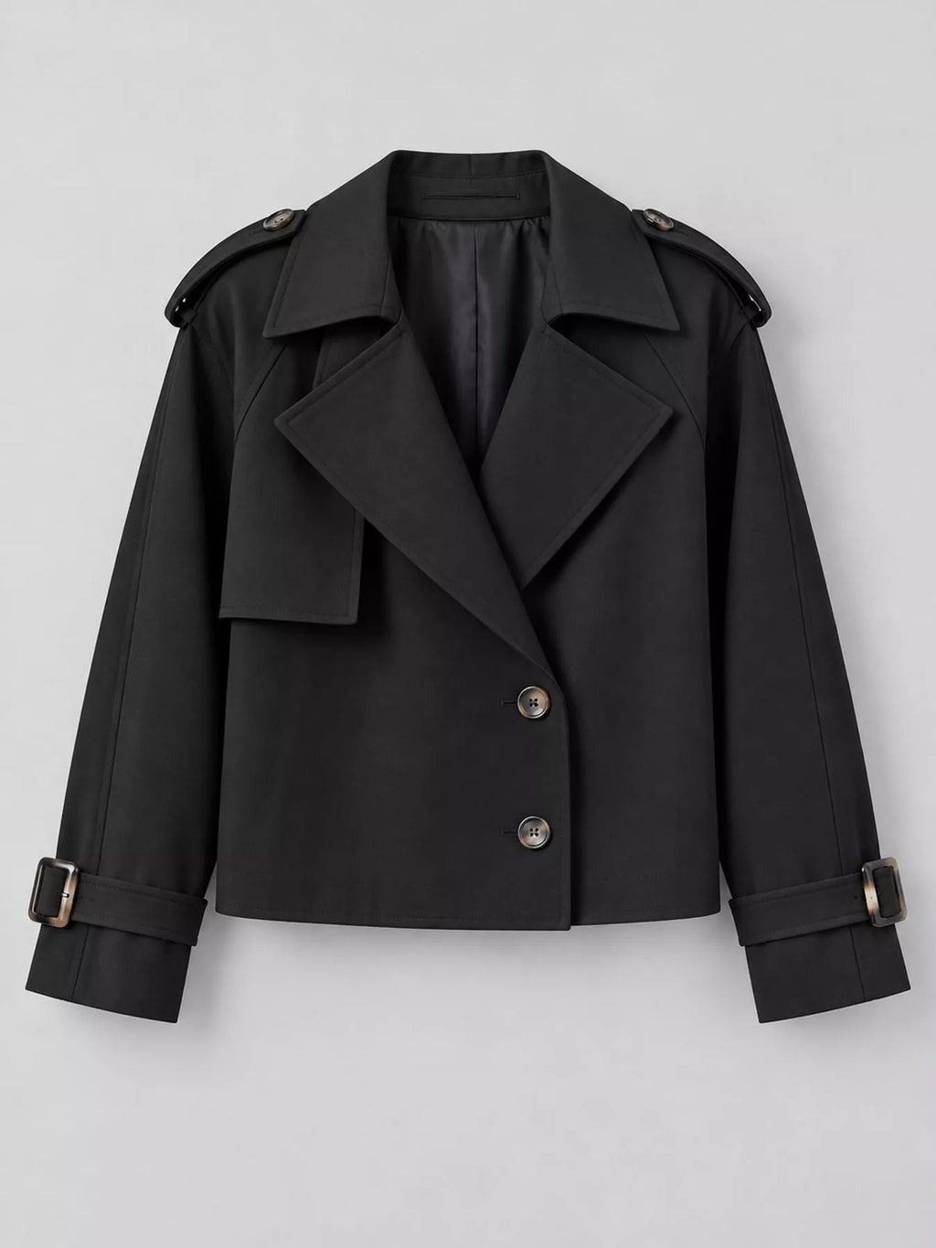 Double-Breasted Cropped Trench Outerwear