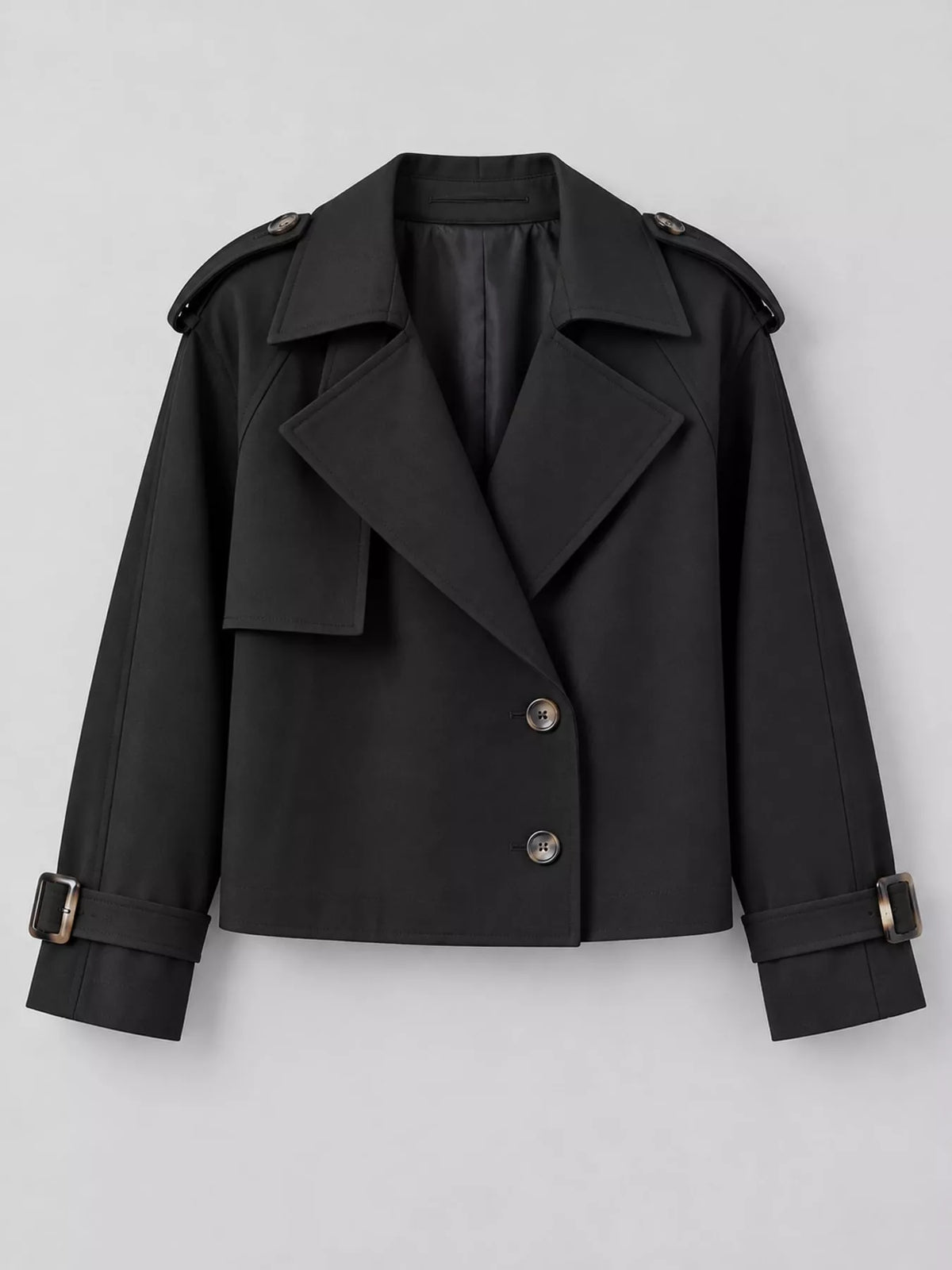 Double-Breasted Cropped Trench Outerwear