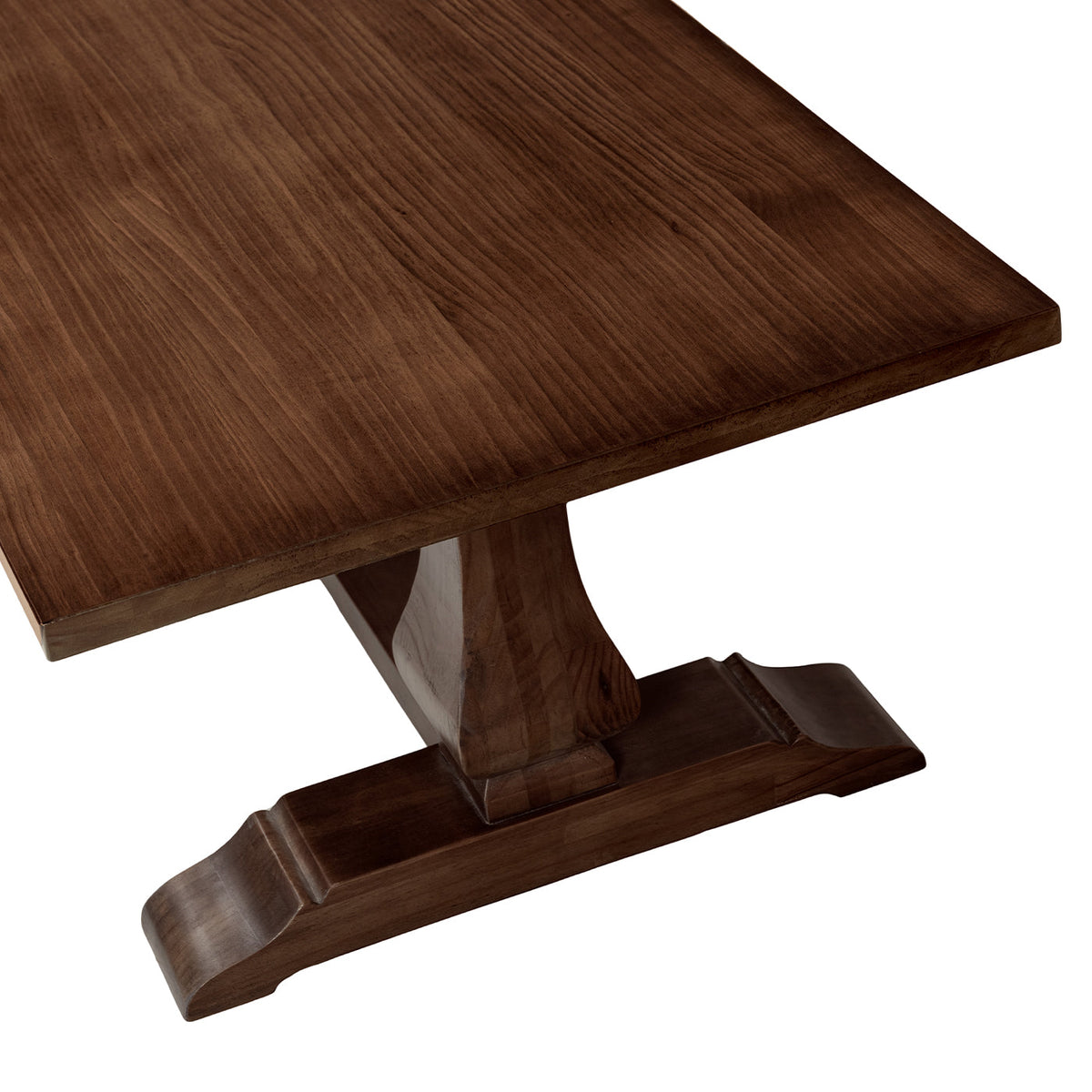 Reclaimed Pine Coffee Table with Sculptural Double Pedestal Base - Java