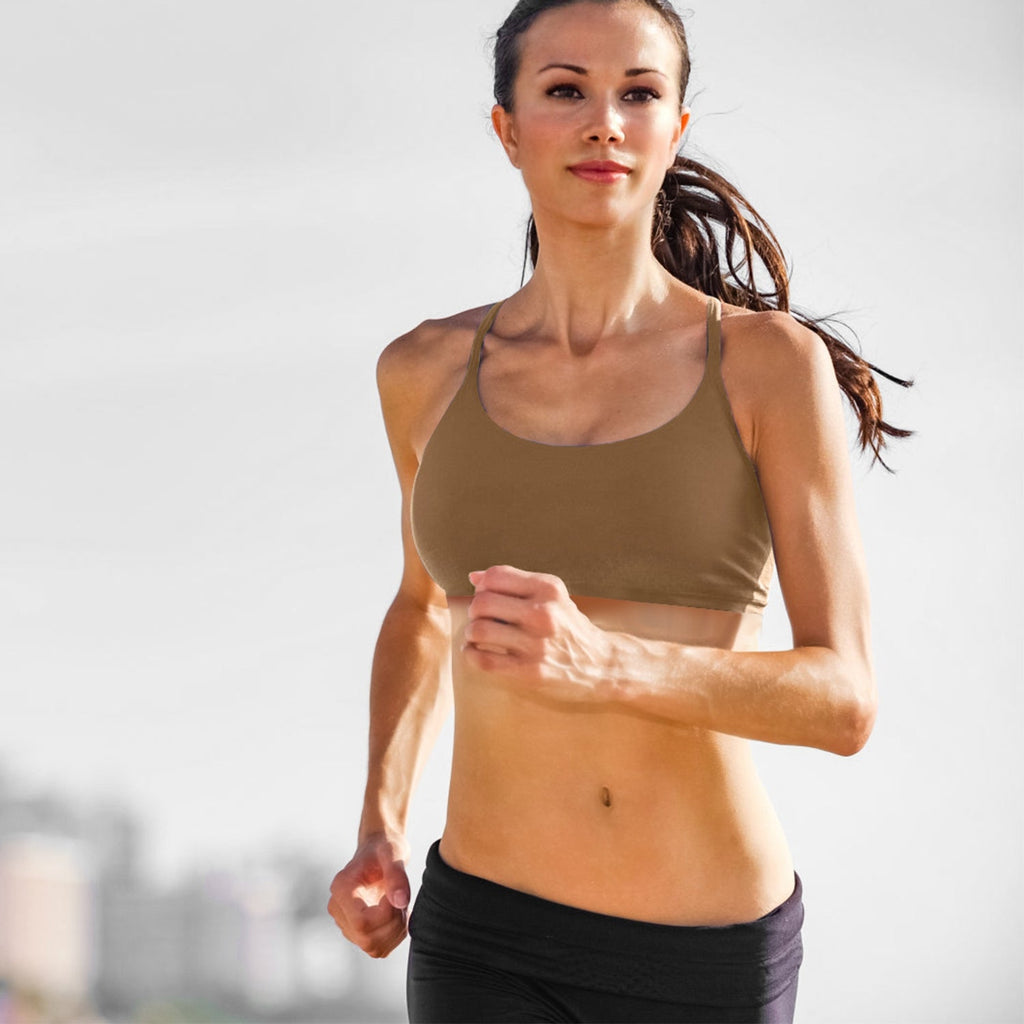 Women Sport Bras with Removable Pads, Low-Impact Square Neck