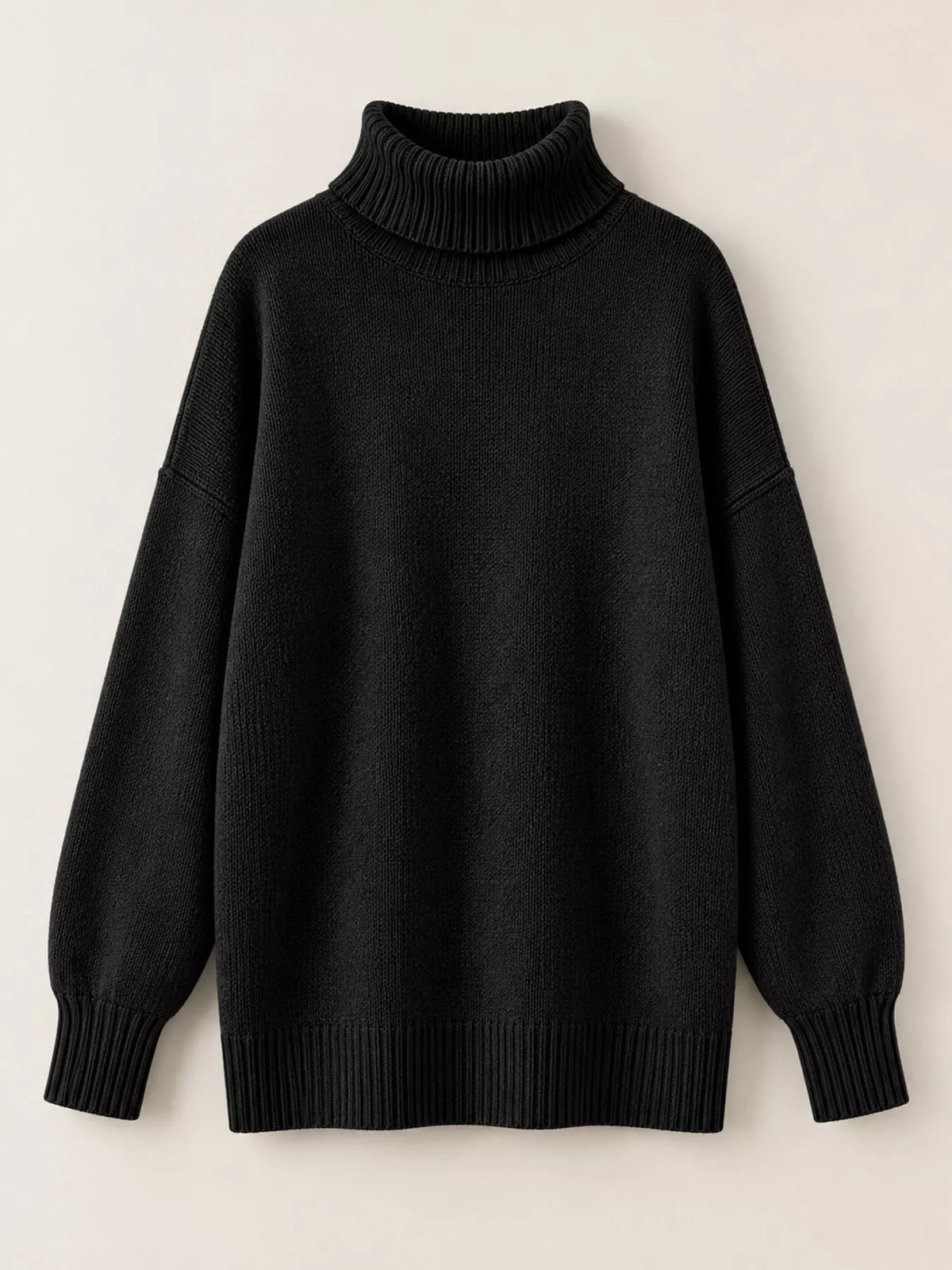 Turtleneck Dropped Shoulder Sweater