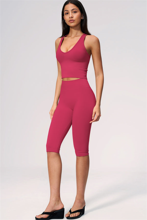 The Allure Crop Top Capri Leggings 2-Piece Set