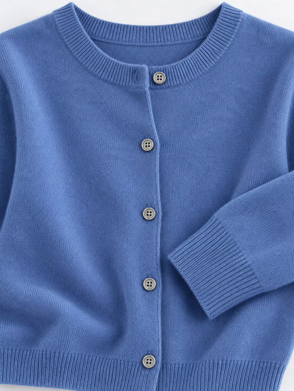 Crew-Neck Button-Down Cardigan